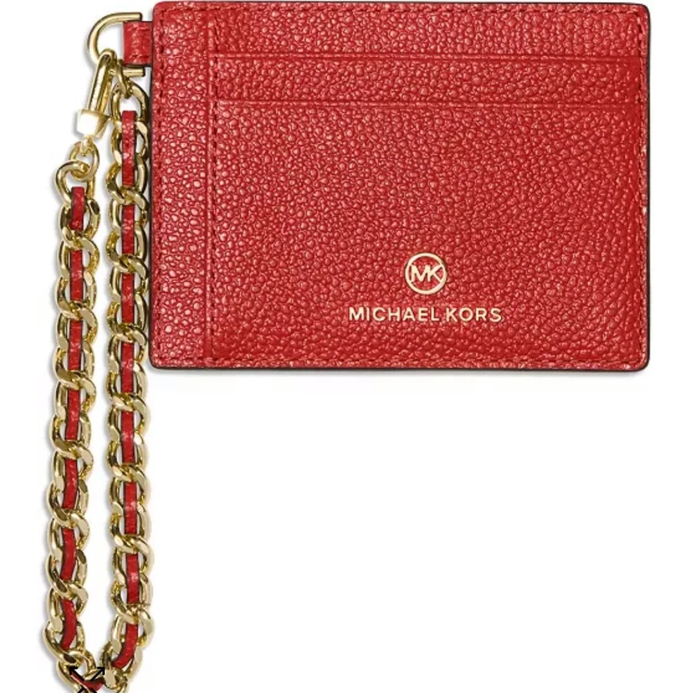MK Jet Set Charm Small ID Chain Leather Card Holder